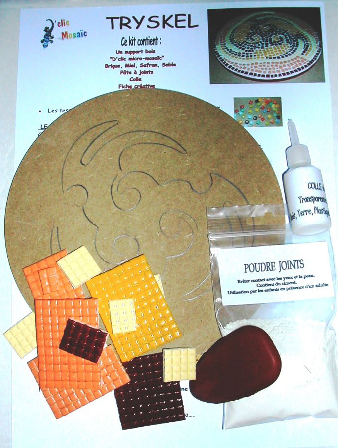 Kit micro mosaïque" TRYSKEL" Décoration où dessous de plats