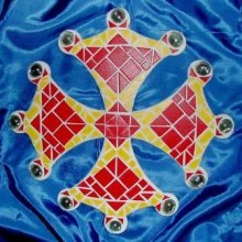 Mosaïque en kit décoration croix Occitane rouge